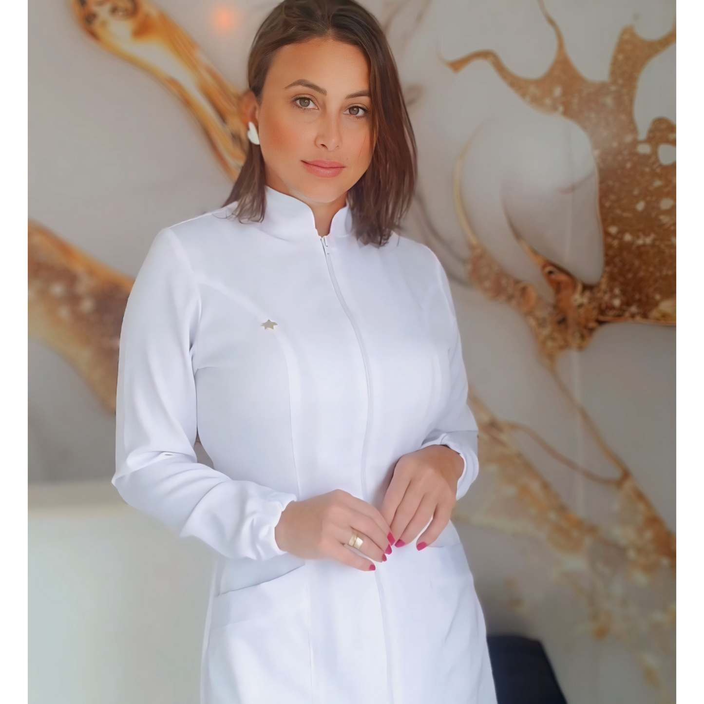 Jaleco Zoe manga longa