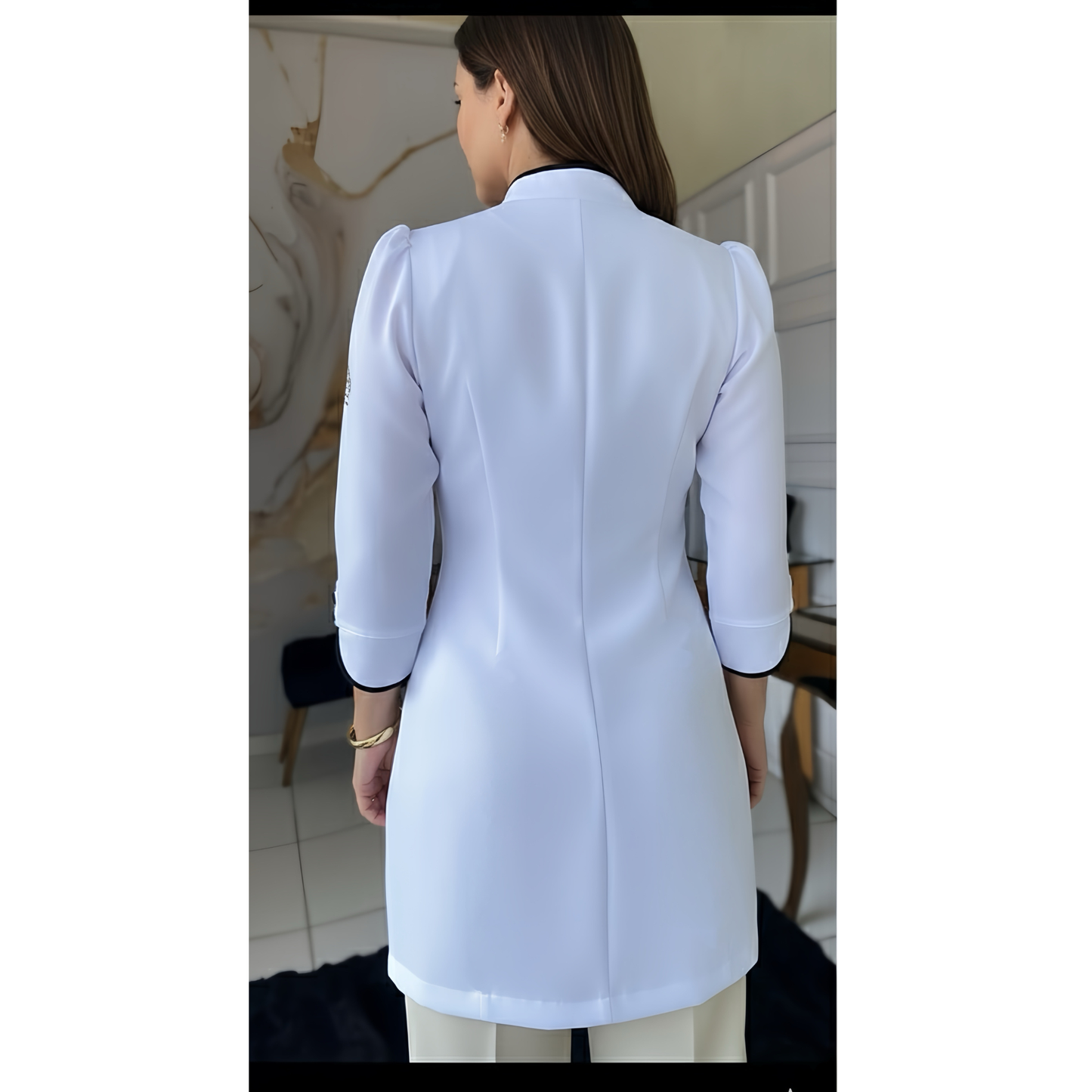 Jaleco Premium Grace White and Black
